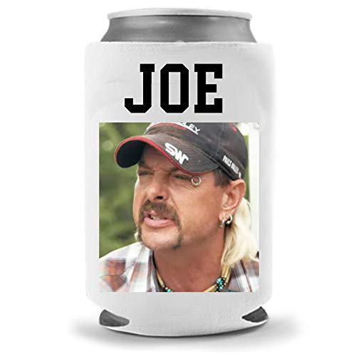 Cool Coast Products | Funny Tiger King Joe Exotic Parody Coolies - Big Cat Carole Baskin Funny Beer Can Coolies | Neoprene Insulated | Beverage Cans Bottles | Cold Beer Tailgating (Joe Exotic)