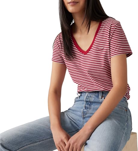 Levi's Perfect Vneck Indigo Stripe Scarlet Smil – Ansicht 5