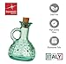 Bormioli Rocco Country Home Olivia Oil Bottles, Set of 2-7 oz Blue-Green Glass Dispensers for Olive Oil & Vinegar, Decorative Tabletop Containers for Kitchen & Dining - Italian Glassware