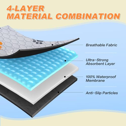 Image of Washable Pee Pads for Dogs, 4 Pack Reusable Puppy Pads, Waterproof Pet Pee Pads for Dog Potty Training, Extra Large Dog Pee Pads for Crate, Playpen, and Whelping, Orange 18 inchx24 inch
