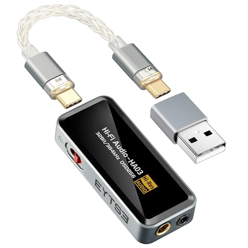 EYTSE Portable USB C DAC Headphone Amplifier, HiFi 32Bit/384kHz DSD256