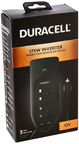 Duracell DRINV15-UK 175 W Powerstrip - Inversor de Enchufe Doble con...