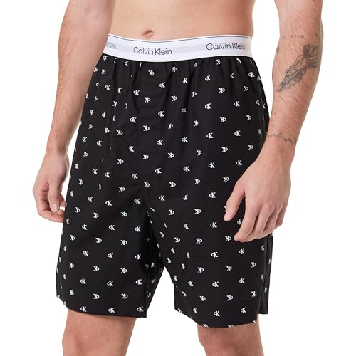 Calvin Klein Sleep Short Lv00nm2832 Pantalones Cortos, Black (Diamond Logo Black), M para Hombre