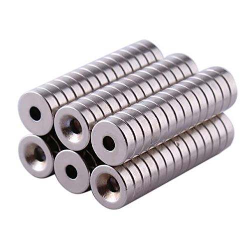 8 x 3mm with 3mm Hole 50 Pack Magnetic Disc DIY Project Handcraft Craft Small Industry Scientific Magnet for Fridge Office Art Whiteboard Dry Erase Board