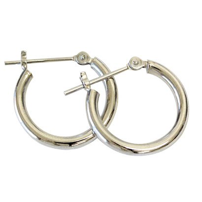 【ジュエリーエクセレンテ】 プラチナ フープ ピアス 2.0mm×15mm Pt900 1ペア 両耳用