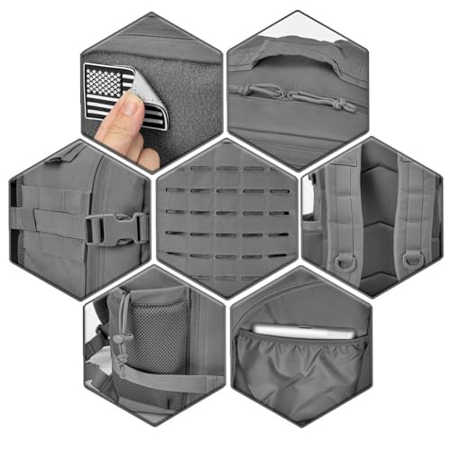 Image of QT&QY 25L /45L Military Tactical Backpack For Men Molle Daypack 3 Day Bug Out Bag Hiking Rucksack With Bottle Holder