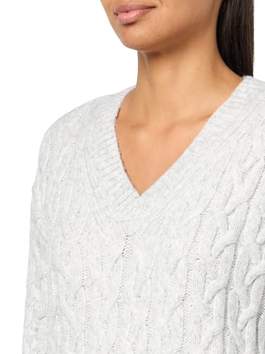 Image of Calvin Klein Womens V Neck Cable Long Sleeve SweaterSweater