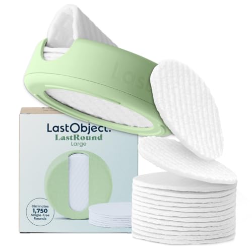 LastRound Reusable Makeup Remover Pads - 7 Washable Eco-Friendly Reusable Cotton Rounds for Face - Sustainable & Soft Cotton Face Pads for Facial Cleansing & Eye Makeup Removal - Travel Storage Case