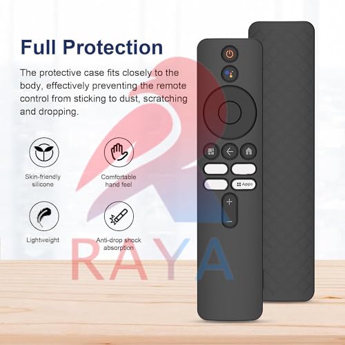 Image of RAYA Silicone TV Remote Cover Compatible with Redmi TV 4k Ultra 43 inch /Xiaomi OLED Series 55 inch /Xiaomi 5A Series 32 /40 /43 inch Remote Protective Case [Remote NOT Included] (Black)