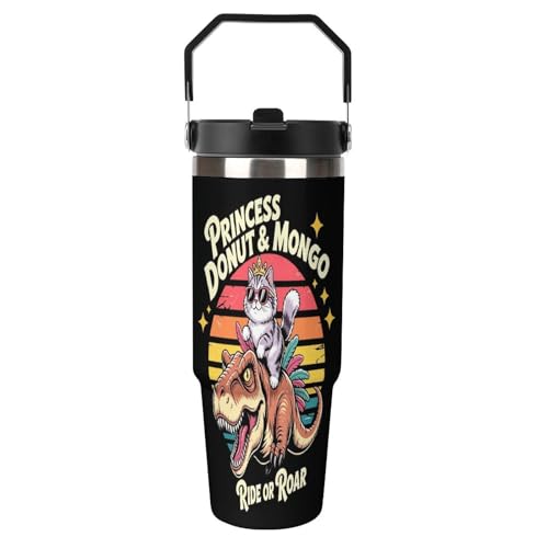 DSLYSMLDBGR Dungeon Book Crawler Reading Carl 30oz Car Cup Princess Donut And Mongo Carl Ice Cup Insulated Bottles Coffee Novelty Mug