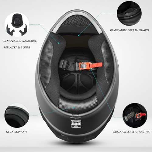 Auboa ABCA-FA-MD-813-MB-XL Full Face Motorcycle Helmets thumb #5