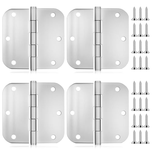 4 Stück Edelstahl Scharniere Klappbar, Kugellager Schwerlast Scharniere Schwerlastscharniere Verbinder, Edelstahl Türscharniere für Holztüren Gartentor Aussen Fenster Möbel Türband Tür Scharnier Set