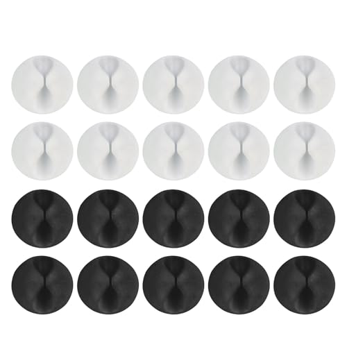 Clip organizador de cables de 10 piezas - Soporte de cable adhesivo para escritorio y gestión de cables | Guardacables para USB, cargador de teléfono y dispositivos electrónicos, ideales para uso en e