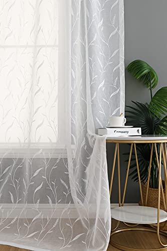 Btfortune CS5 White Sheer Curtains 108 Inches Long thumb #5