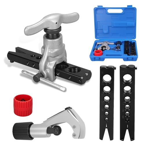 DOMINOX Eccentric Flaring Tool Kit 1/4-3/4 Inch (6-19mm) 45 Degree HVAC Flare Tool for Copper Pipe Aluminum Pipe Stainless Steel Pipe