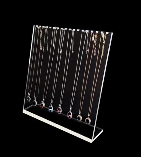 Image of Earrings Holder Acrylic Jewelry Display Rack Stud Earring Organizer for Woman Jewelry (Necklace transparent pack of 01)