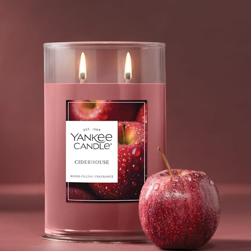 Image of Yankee Candle Large Tumbler Scented Candle with up to 80 Hour Burn Time, Premium Plant Wax Blend for Consistent Burn, 20 oz Tumbler Candle with Room Filling Fragrance, Ciderhouse