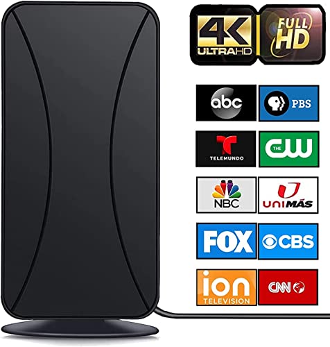 Antier Indoor Digital Tv Antenna – For Smart And Older Tvs, 8K 4K Full Hd Compatible, 450+ Miles Range Smart Antenna With Advanced Amplifier Signal Booster & 16Ft Coaxial Cable [2023 Upgrade] #TOP25