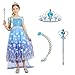 Lingway Toys Light Up Girls Princess Costume Elsa Costume for Girls with Accessories Kids Halloween Cosplay Outfit 7-8