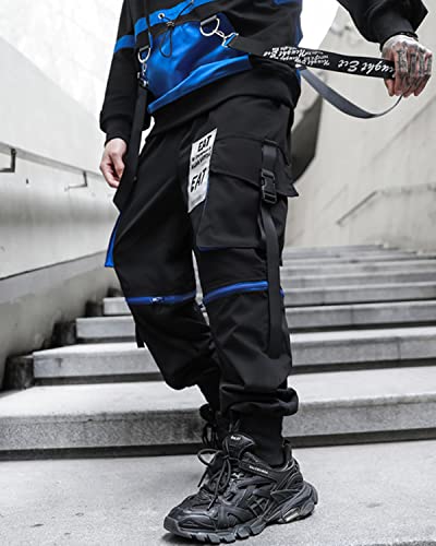 Men's Convertible Pants, Zip-Off Quick-Dry Tactical Track Pants Streetwear Techwear Hip Hop Harem Pants Black Large #TOP4