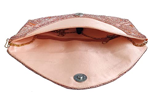 Image of DUCHESS Women's Hand Embroidered Envelope Clutch -Bridal Ethnic Traditional Casual Purse /Clutch /Handbag (23 L x 2.5 W x 13H cm)