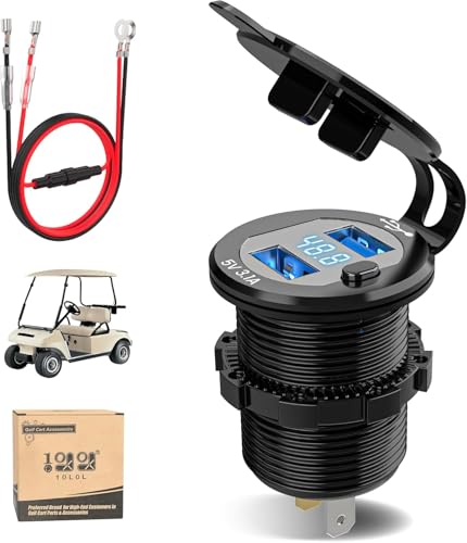 Chargeur rapide 3.1 double prise USB compteur tension LED universel accessoire voiturette golf