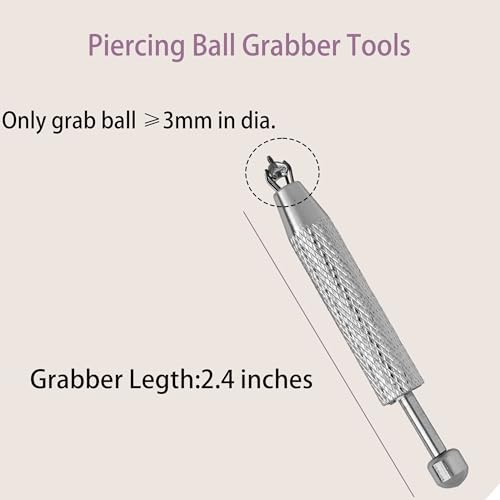 Piercing Taper and Piercing Ball Grabber Tool Kit 14G 16G 18G and 20G Piercing Taper Insertion Tools for Flat Back Internal, External, Threadless Piercing Jewelry3