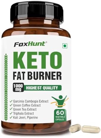 Fox Hunt Keto Fat Burner 60 Capsules 1000MG โ Weight Loss product for Women and Men With Garcinia Cambogia, Green Coffee Bean, and Green Tea Extract โ Belly Fat burner For Men and Women - (Pack of 1)