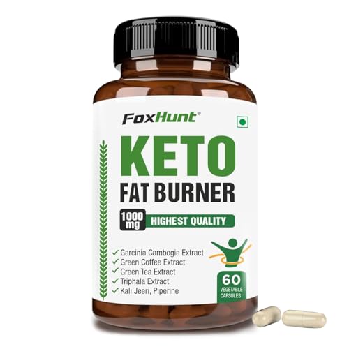Fox Hunt Keto Fat Burner 60 Capsules 1000MG – Weight Loss product for Women and Men With Garcinia Cambogia, Green Coffee Bean, and Green Tea Extract – Belly Fat burner For Men and Women – (Pack of 1) Fox Hunt Keto Fat Burner 60 Capsules 1000MG – Weight Loss product for Women and Men With Garcinia Cambogia, Green Coffee Bean, and Green Tea Extract – Belly Fat burner For Men and Women – (Pack of 1)