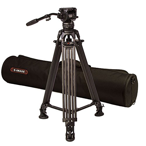 Ikan 2 Stage Carbon Fiber Video Tripod W/ Gh06 Fluid Pan/Tilt Head, Maximum Height: 73″, 75Mm Bowl, Variable Tilt/Drag, 13.2 Lb Capacity, Includes Padded Shoulder Bag (Eg06C2) - Black #TOP17