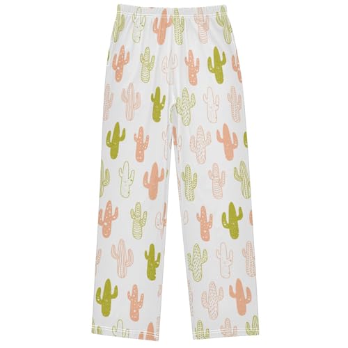 Boy's Pants Cactus Tribal Boho Jogger Pants Elastic Waist Long Bottoms Trousers with Pockets 6-14 Years