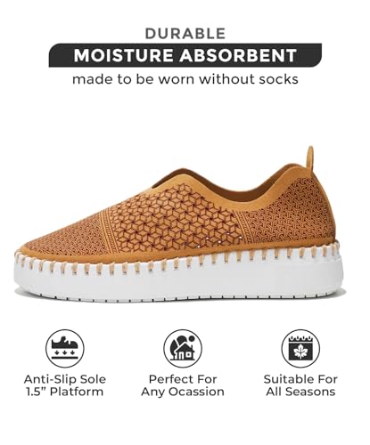 Image of Project Cloud Platform Sneakers for Women - Leather Insole Loafers for Women with Memory Foam - Casual Slip On Womens Loafers with Flexible Outsole (Aster)