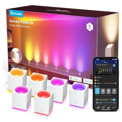 Govee RGBIC LED Wandleuchte Innen, Kompatibel mit Alexa Lampe, Music Sync Home Decor WiFi-Wandleuchten für Party und Deko, Wandleuchte Dimmbar Innenbeleuchtung für Wohnzimmer, Esszimmer