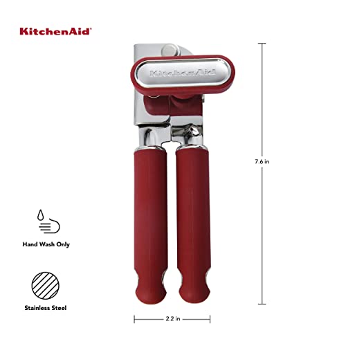 Image of KitchenAid Classic Multifunction Can Opener and Bottle Opener Easy to Use, Razor Sharp Stainless Steel Cutting Wheel, Soft Ergonomic Handles, Soft Red (Pack of 12)