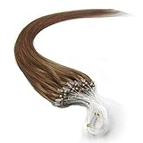 Remeehi Loops Micro Ring Beads Tipped Remy Human Hair Extensions 100S 50G (0.5g/s) 30 Inches #12 Light Brown