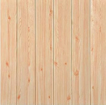 SMEF 3D Foam Wallpaper Wall Panels Self-Adhesive Waterproof PE Foam, Ceiling Wallpaper for Bedroom Furniture, 57.5 Sq.Ft Peel and Stick - 70 x 70 cm (Wooden, Pack of 2)