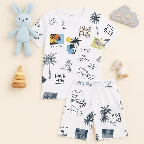 Image of Kidbea Kids Cotton T-Shirt and Shorts Set | Soft Breathable Co-Ord Outfit for Boys | Trendy & Stylish Summer Wear | Boys Clothing Set
