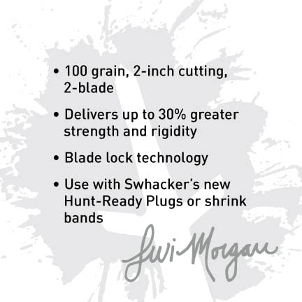 Swhacker Levi Morgan Series 2-Blade Broadhead 2" 100 Grain Pack Of 3 #TOP3