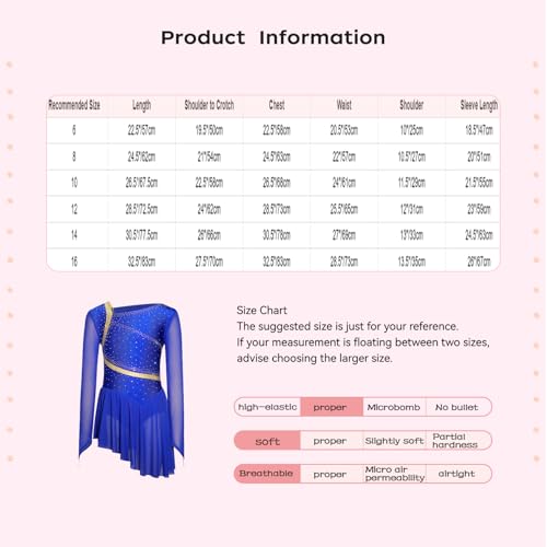 Robe de danse pour filles unitard manches longues de ballet - 4