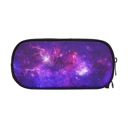 Image of ANANGTEE Purple Galaxy Unicorn Pencil Case Pouch for Girls Teen Boys 10x5 | Large Capacity Canvas Crayon, School Stuff Zippers Kids Pen Box Marker Crayon Office Supplies Make up Soft Organizers