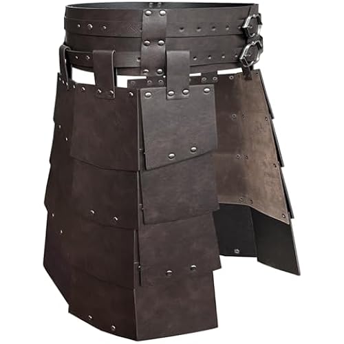 HiiFeuer Medieval Faux Leather Armor Skirt Adjustable Waist Armor