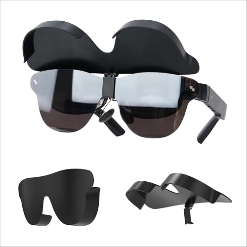 BonFook HiBloks Light Blocker for RayNeo Air 3S/3S Pro/Air 4/4 Pro Clip-On Flip-Up Light Blocking Lens Shade Blackout Cover AR Glasses Accessory