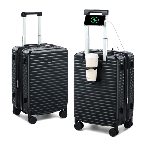 Expandable 20-Inch Hard Shell Carry-On Luggage with Wheels