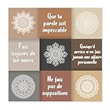 Spreadshirt Quatre Accords Toltèques Poster 20x20 cm, taille unique, blanc