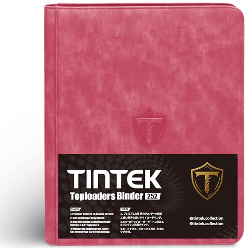 TINTEK 9-Pocket Trading Card Binder Album for Top Loader Cards – Holds 252 Cards, Compatible with 3
