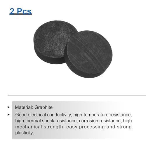 QUARKZMAN Runde Graphitblock Scheibe Barren Hochreiner Graphitelektroden Platte Blatt 20x5mm Für Schmelzen Gießen Elektrolyse Packung Mit 2 Stück