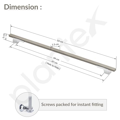 Image of Plantex Cabinet Handle /Kitchen Cabinet Door Handle /Wardrobe /450 mm Cupboard Handle /Door Pull-Push Handle for Home /Office - Pack of 2 (Satin White & Chrome)