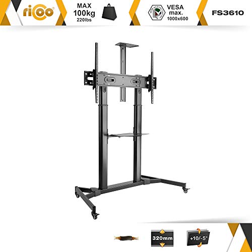 RICOO TV-Ständer rollbar und höhenverstellbar für 55 bis 110 Zoll Fernseher