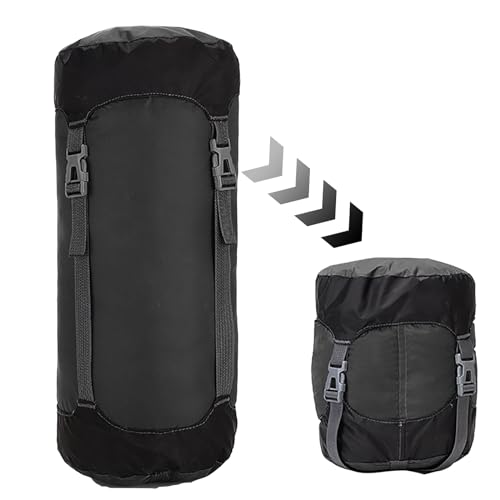 Compression Stuff Sack for Sleeping Bag,8L/15L/25L/35L Lightweight Waterproof Compact Compression Nylon Stuff Sack StorageBag,Travel Compression Bag for Camping,Backpacking,Clothes Storage (Black, S) Compression Stuff Sack for Sleeping Bag,8L/15L/25L/35L Lightweight Waterproof Compact Compression Nylon Stuff Sack StorageBag,Travel Compression Bag for Camping,Backpacking,Clothes Storage (Black, S)