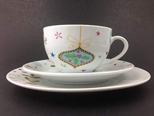 Christmas Holiday Collection Afternoon Tea Set 3-piece Cup & Saucer and Plate